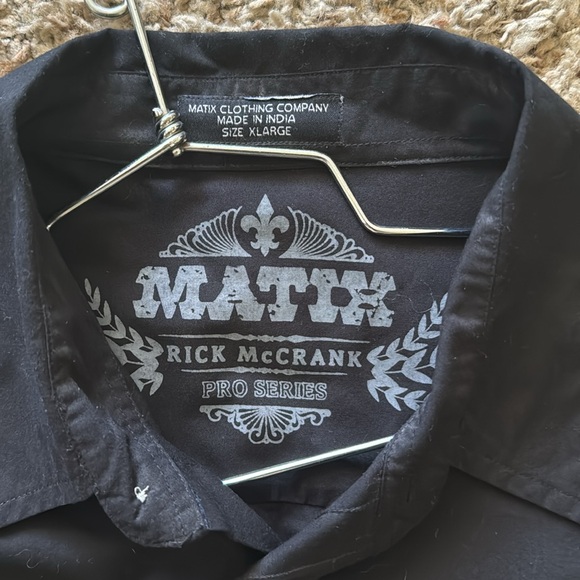 Matix Rick McCrank Signature Black Button Up Mens Size XL - Picture 2 of 4